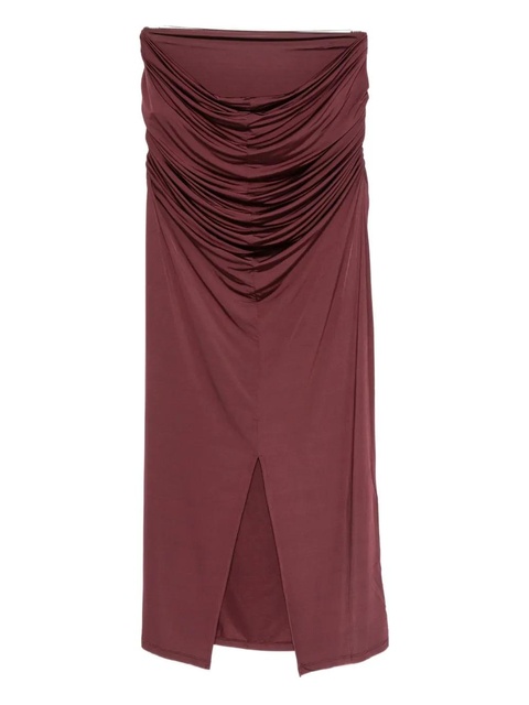 Paris Georgia draped midi skirt - OXBLOOD - zdjęcie produktu nr 2