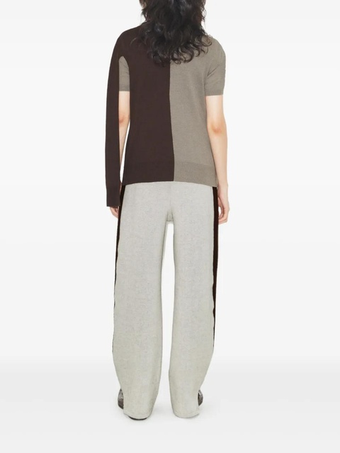 Tory Burch colourblock brooch wool cardigan - Grey - zdjęcie produktu nr 2