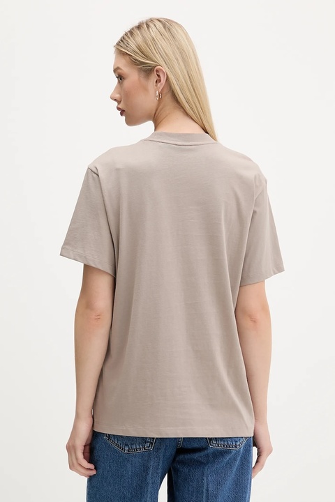 HUGO t-shirt bawełniany damski kolor beżowy 50550901 - zdjęcie produktu nr 2