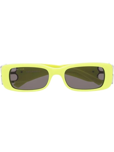 Balenciaga Eyewear logo-plaque rectangle-frame sunglasses - Yellow - zdjęcie produktu nr 1