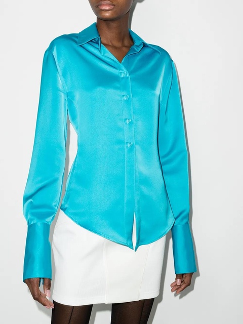 The Attico Lily long-sleeve shirt - Blue - zdjęcie produktu nr 2