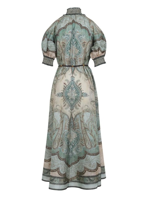 ZIMMERMANN high-neck paisley silk dress - Blue - zdjęcie produktu nr 2