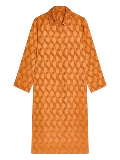 DRIES VAN NOTEN patterned-jacquard coat - Orange - zdjęcie produktu nr 1