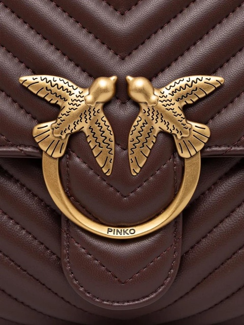 PINKO Love Lady Puff chevron-quilted satchel - Brown - zdjęcie produktu nr 2