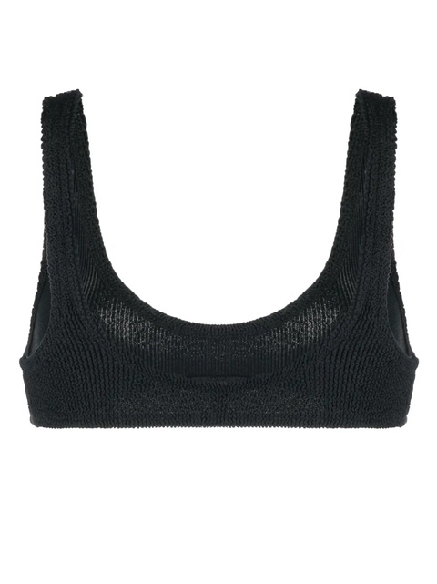 MC2 Saint Barth crinckle scoop-neck bikini top - Black - zdjęcie produktu nr 2