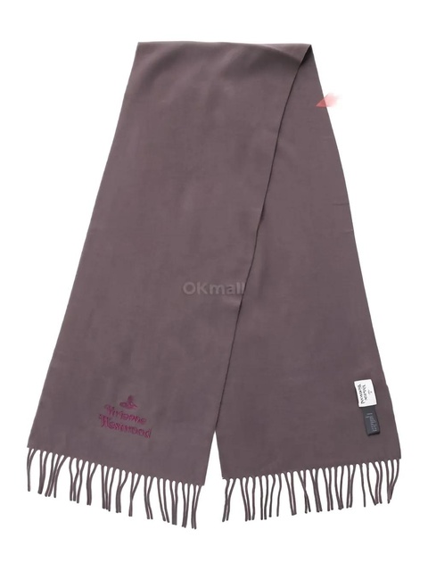 Vivienne Westwood embroidered fringed scarf - Brown - zdjęcie produktu nr 1