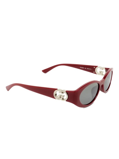 Gucci Eyewear oval-frame GG-logo sunglasses - Red - zdjęcie produktu nr 2