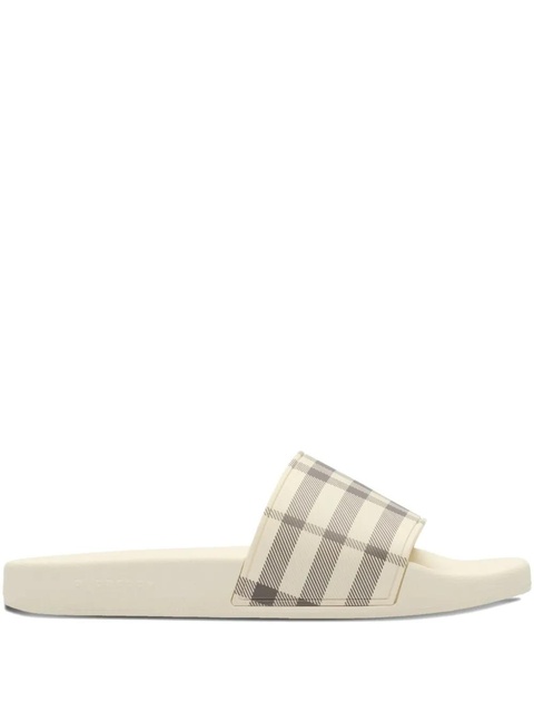 Burberry checked slides - Neutrals - zdjęcie produktu nr 1