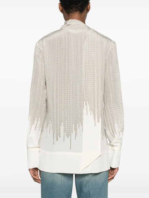 Victoria Beckham chain-link print blouse - Neutrals - zdjęcie produktu nr 2
