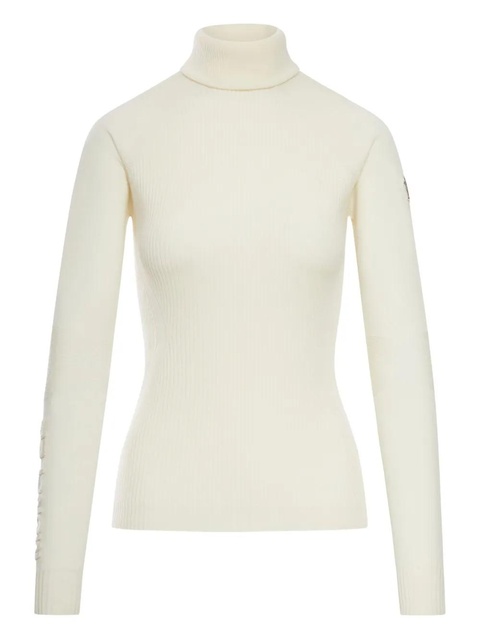 Moncler Grenoble roll-neck logo-patch sweater - Neutrals - zdjęcie produktu nr 2