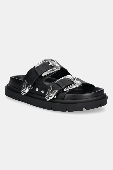 Steve Madden klapki skórzane Outcast damskie kolor czarny SM11003703 - zdjęcie produktu nr 1