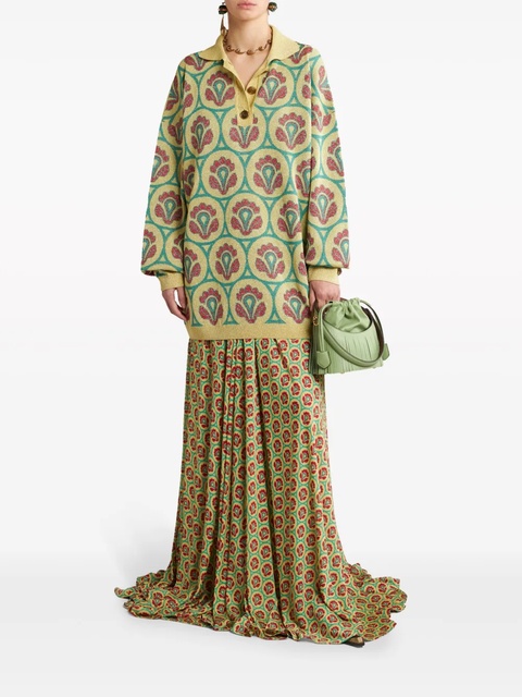 ETRO floral-jacquard polo jumper - Yellow - zdjęcie produktu nr 1