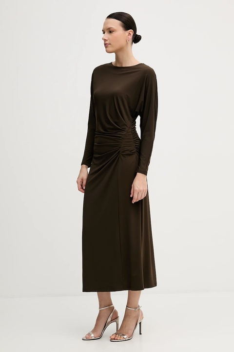 Pedro del Hierro sukienka kolor brązowy midi prosta 6192941 - zdjęcie produktu nr 2