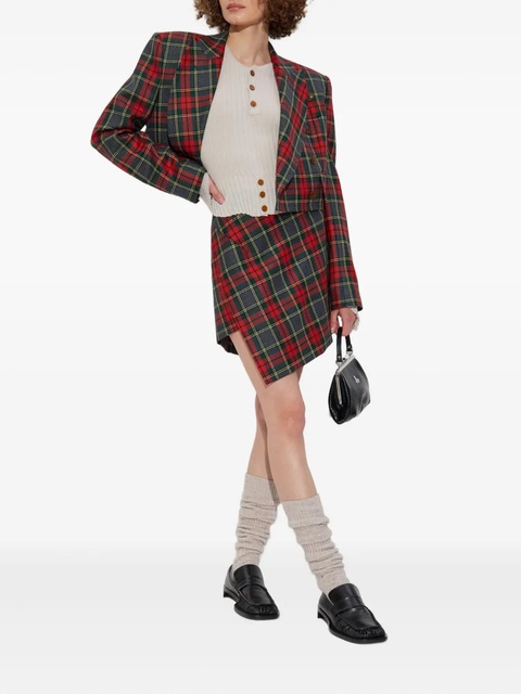 Vivienne Westwood asymmetric plaid mini skirt - Green - zdjęcie produktu nr 2