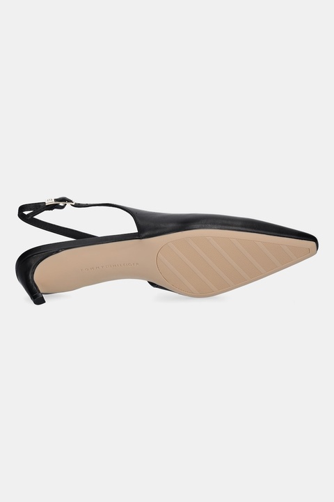 Tommy Hilfiger szpilki skórzane SQUARED TOE KITTEN SLINGBACK kolor czarny FW0FW08711 - zdjęcie produktu nr 2