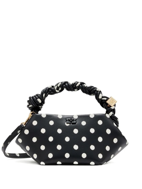 GANNI polka-dot twisted-handle tote bag - Black - zdjęcie produktu nr 1