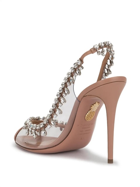 Aquazzura 110mm Temptation crystal-embellished pumps - Neutrals - zdjęcie produktu nr 2
