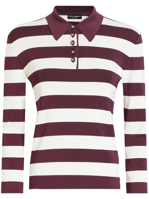 Dolce & Gabbana striped polo top - White - zdjęcie produktu nr 1
