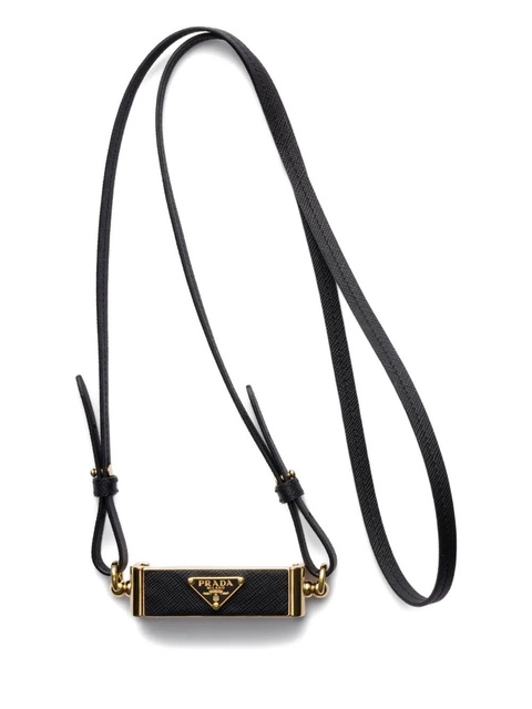 Prada triangle-logo leather smartphone case - Black - zdjęcie produktu nr 1