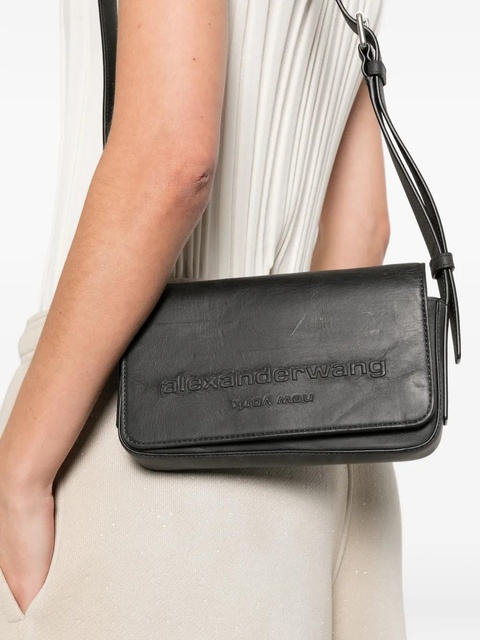 Alexander Wang flap leather crossbody bag - Black - zdjęcie produktu nr 2
