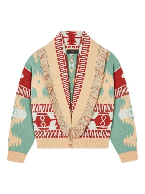 Alanui Icon jacquard fringed cardigan - Neutrals - zdjęcie produktu nr 1