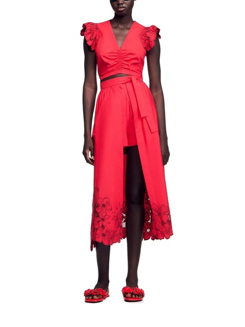 SANDRO ruffle tank top - Red - zdjęcie produktu nr 2