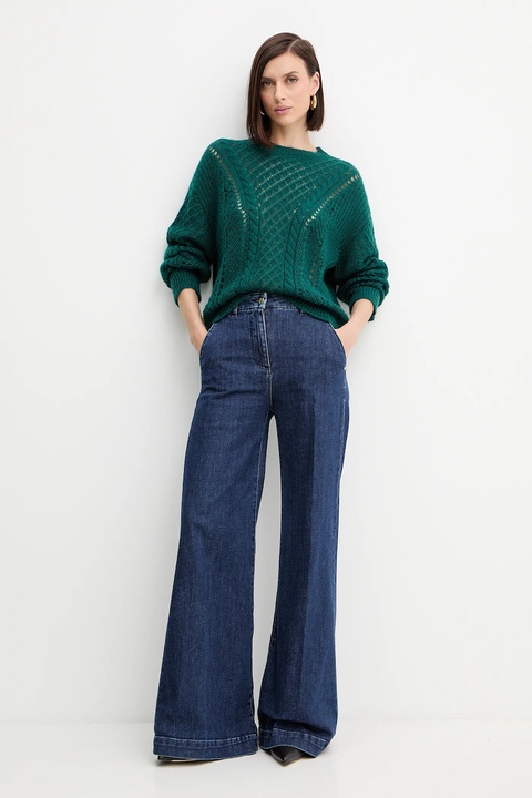 Twinset sweter z wełną damski kolor zielony lekki 252TT3201 - zdjęcie produktu nr 2