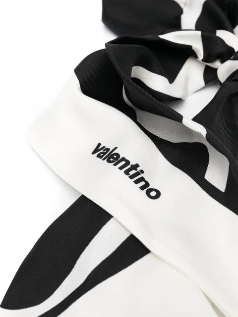 Valentino Garavani giraffe-print silk headband - Black - zdjęcie produktu nr 2