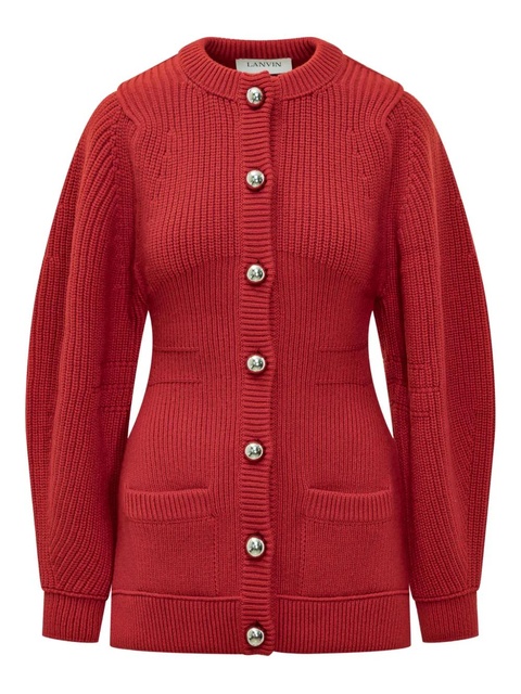 Lanvin ribbed button cardigan - Red - zdjęcie produktu nr 1