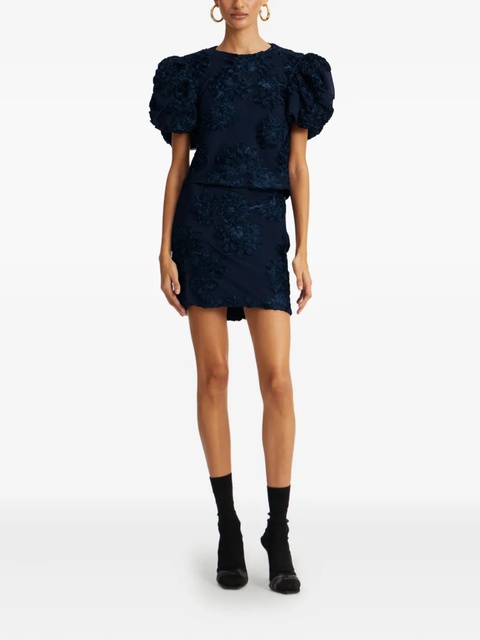 ROTATE BIRGER CHRISTENSEN 3D floral-mesh mini skirt - Blue - zdjęcie produktu nr 2