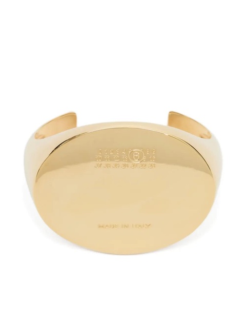 MM6 Maison Margiela logo-engraved cuff bracelet - Silver - zdjęcie produktu nr 1