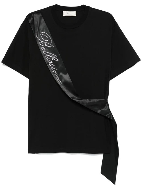 Blumarine rhinestone-logo T-shirt - Black - zdjęcie produktu nr 1