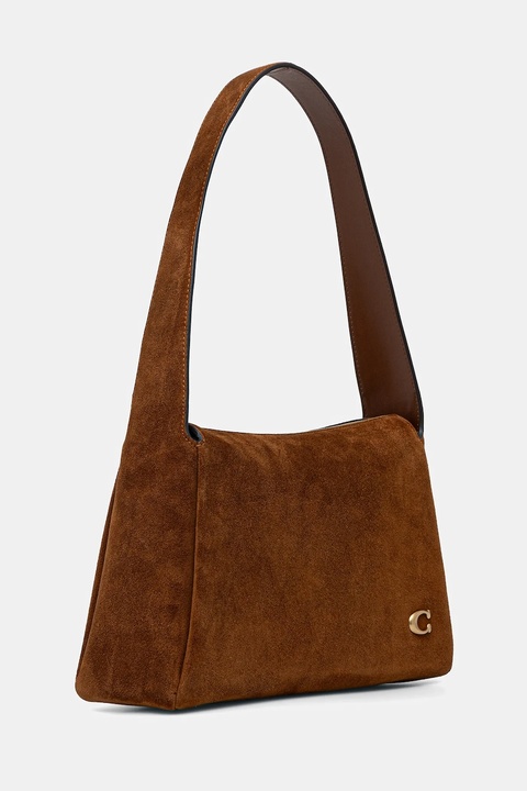 Coach torebka zamszowa Lola kolor brązowy CDD06 - zdjęcie produktu nr 2