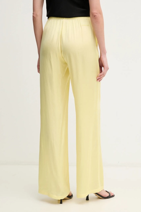 Ermanno Scervino spodnie damskie kolor żółty proste high waist 56TP078EL1 - zdjęcie produktu nr 2