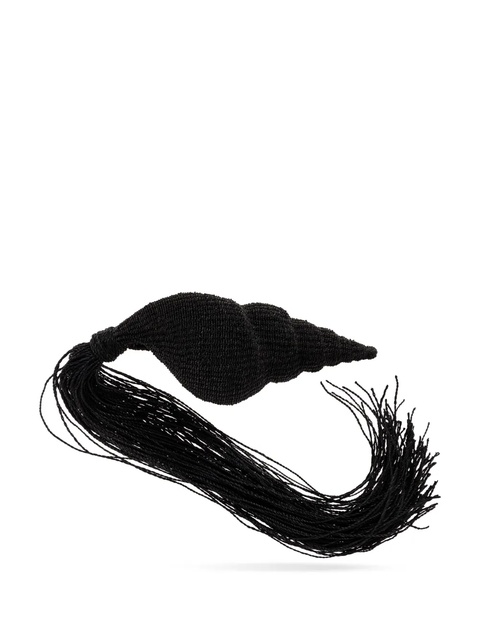 Cult Gaia shell-shaped tassel clutch bag - Black - zdjęcie produktu nr 1