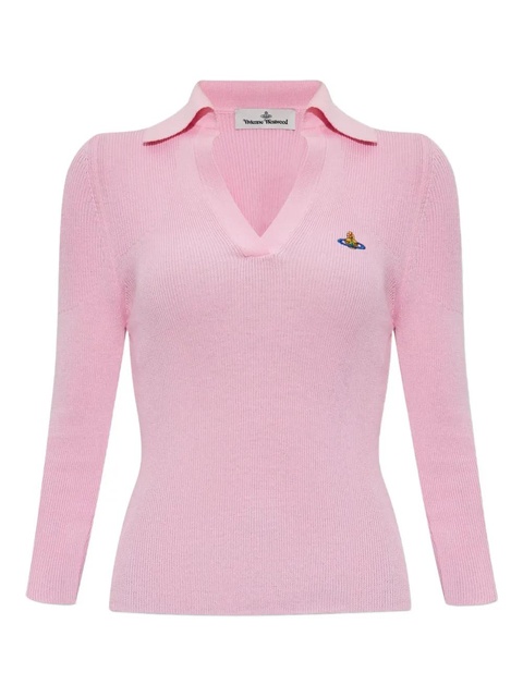 Vivienne Westwood orb-embellished ribbed top - Pink - zdjęcie produktu nr 1