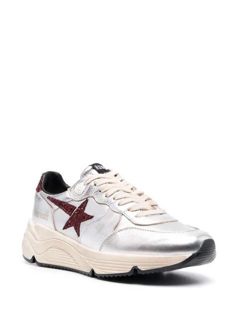 Golden Goose star patch metallic leather sneakers - Silver - zdjęcie produktu nr 2