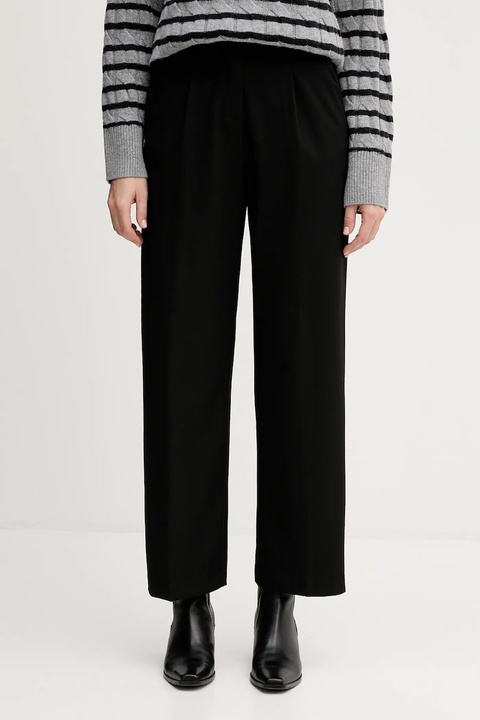 United Colors of Benetton spodnie damskie kolor czarny szerokie high waist 4QIKDF0AC - zdjęcie produktu nr 1