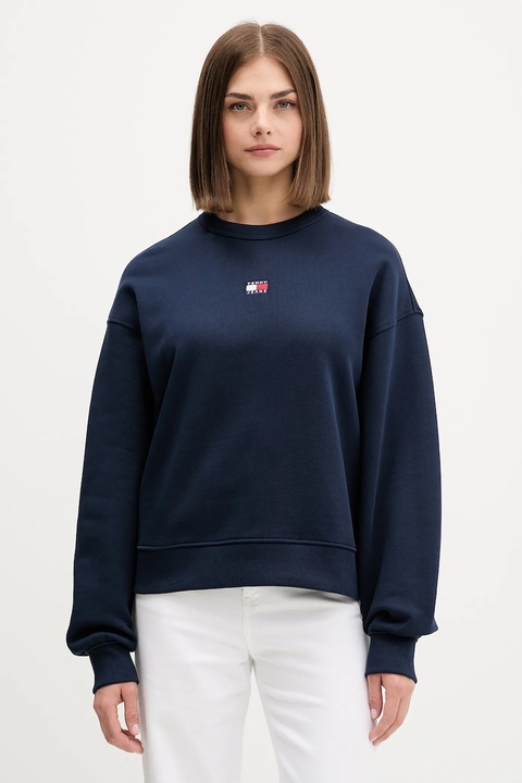 Tommy Jeans bluza bawełniana damska kolor granatowy z aplikacją DW0DW17325 - zdjęcie produktu nr 1