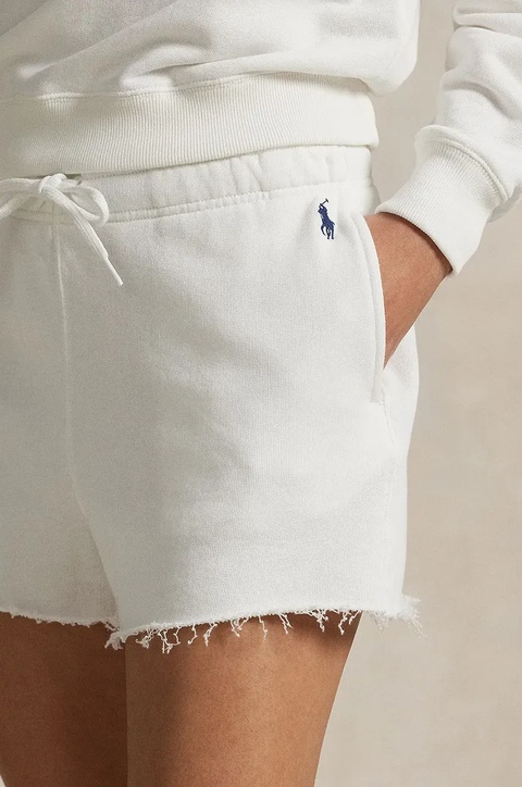 Polo Ralph Lauren szorty damskie kolor biały gładkie medium waist 211965103 - zdjęcie produktu nr 2