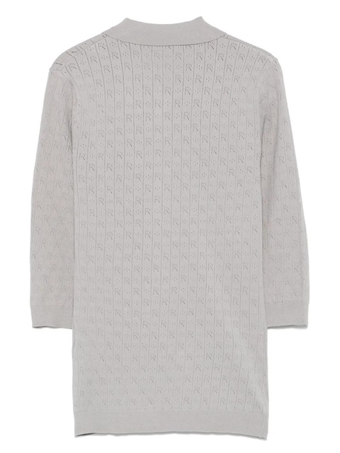 ROTATE BIRGER CHRISTENSEN pointelle-knit polo top - Grey - zdjęcie produktu nr 2
