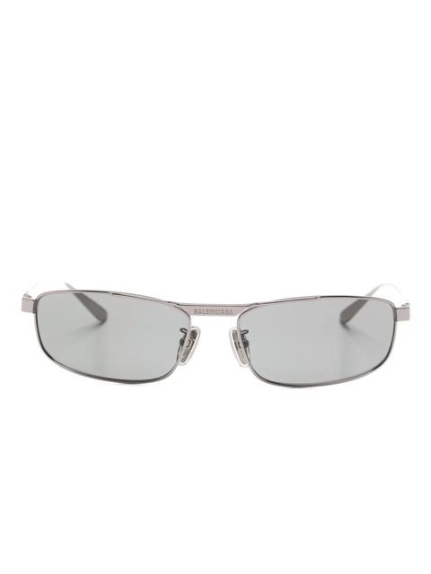 Balenciaga Eyewear logo-engraved rectangle-frame sunglasses - Silver - zdjęcie produktu nr 1