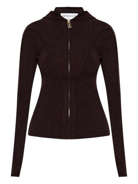 Victoria Beckham zip-up hoodie - Brown - zdjęcie produktu nr 1