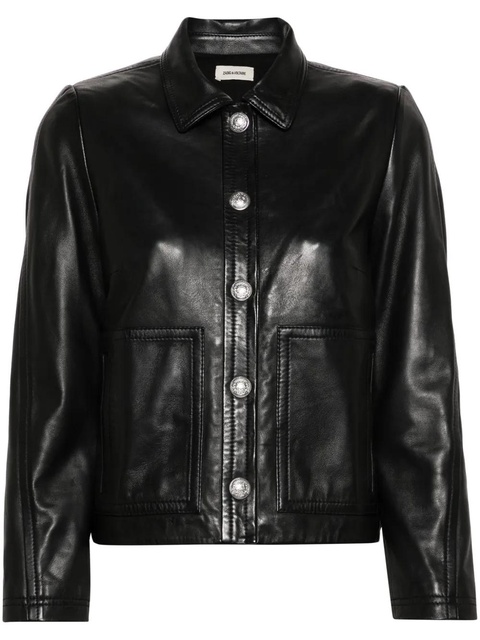 Zadig&Voltaire Litchi leather jacket - Black - zdjęcie produktu nr 1