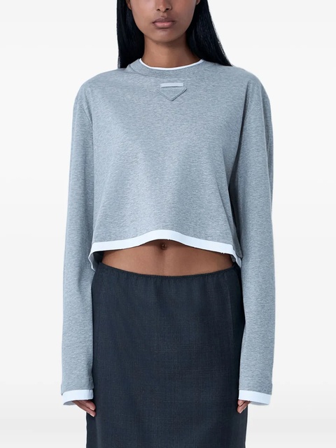Prada triangle-patch crop top - Grey - zdjęcie produktu nr 1