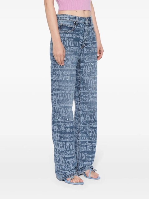 Alexander Wang EZ logo-print jeans - Blue - zdjęcie produktu nr 2