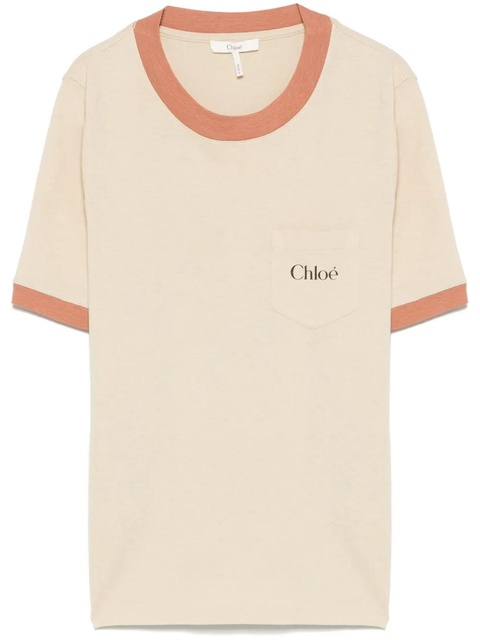 Chloé logo-print T-shirt - Neutrals - zdjęcie produktu nr 1
