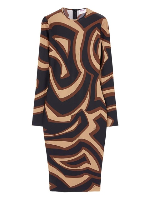 PUCCI wave-print long-sleeve dress - Black - zdjęcie produktu nr 1