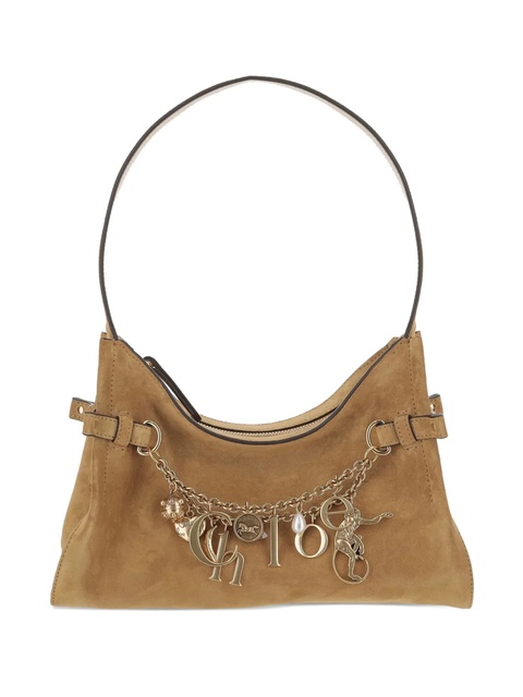Chloé charm-embellished suede shoulder bag - Brown - zdjęcie produktu nr 1