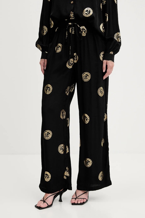 Never Fully Dressed spodnie damskie kolor czarny szerokie high waist NFDTR490 - zdjęcie produktu nr 2